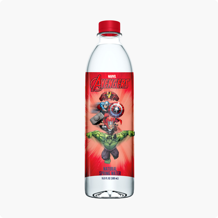 Marvel Avengers "Full of Force" Bottled Water - 100% Natural Spring Water
