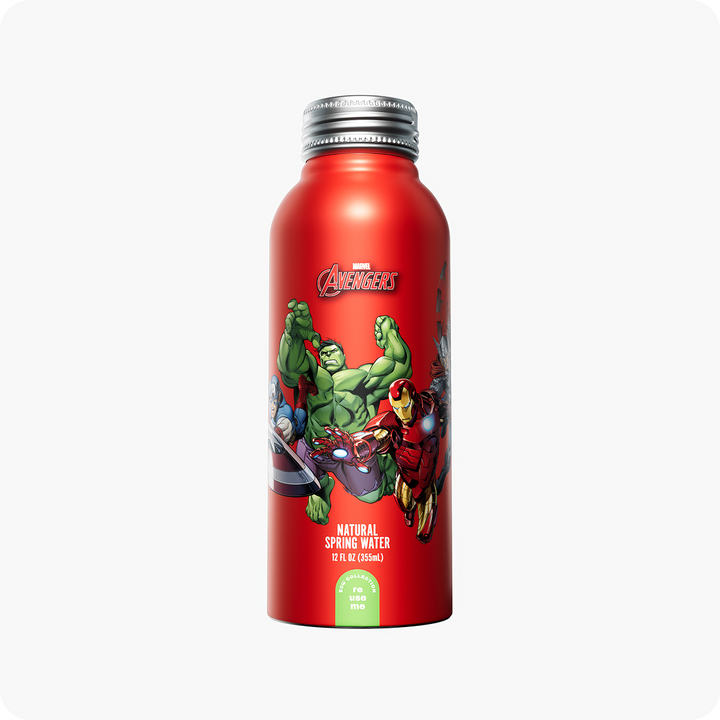 Marvel Avengers "Full of Force" Bottled Water - 100% Natural Spring Water