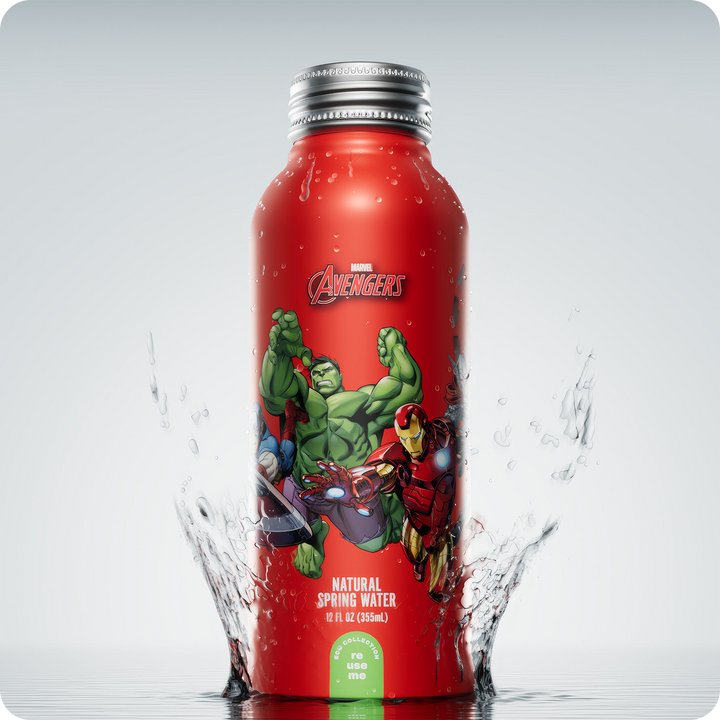 Marvel Avengers "Full of Force" Bottled Water - 100% Natural Spring Water