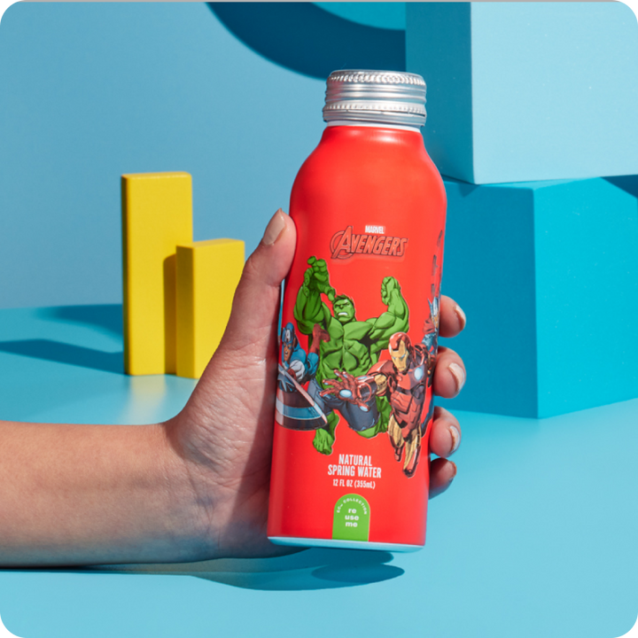 Marvel Avengers "Full of Force" Bottled Water - 100% Natural Spring Water
