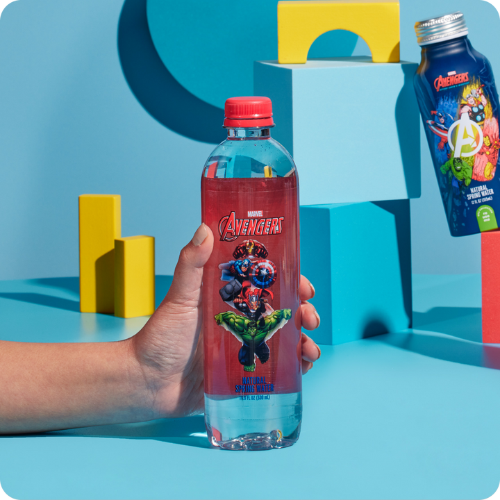 Marvel Avengers "Full of Force" Bottled Water - 100% Natural Spring Water