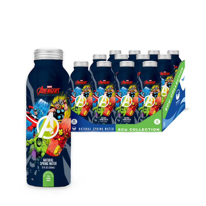 WaterCo_MAR_GROUP2_12oz_Alum12_Image0Main Marvel Avengers "60th Anniversary Beyond Earth's Mightiest" Bottled Water Bottled Water - 100% Natural Spring Water