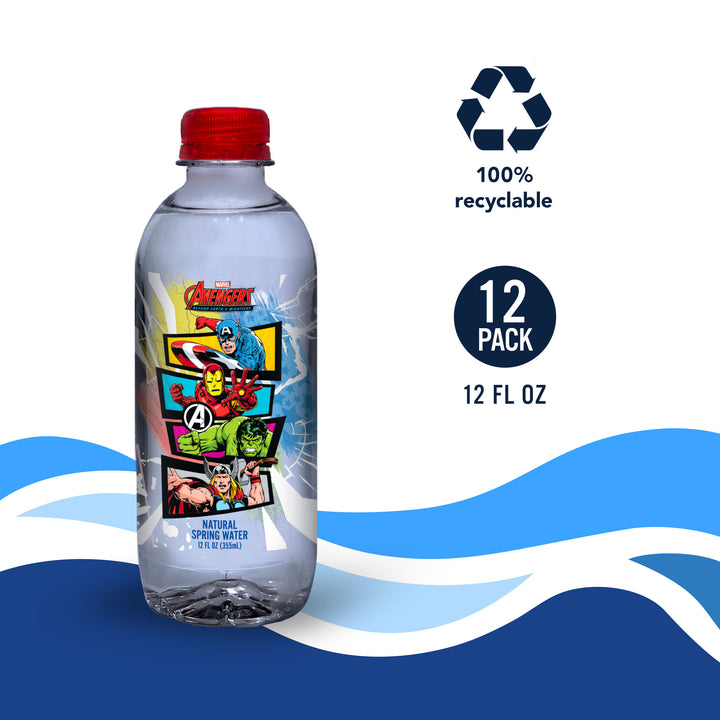 Marvel Avengers "60th Anniversary Beyond Earth's Mightiest" Bottled Water Bottled Water - 100% Natural Spring Water