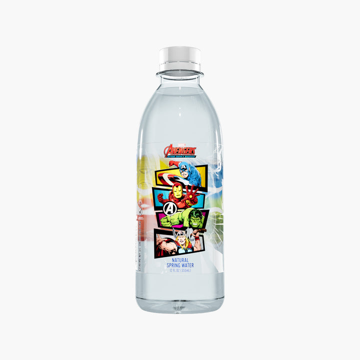Marvel Avengers "60th Anniversary Beyond Earth's Mightiest" Bottled Water Bottled Water - 100% Natural Spring Water