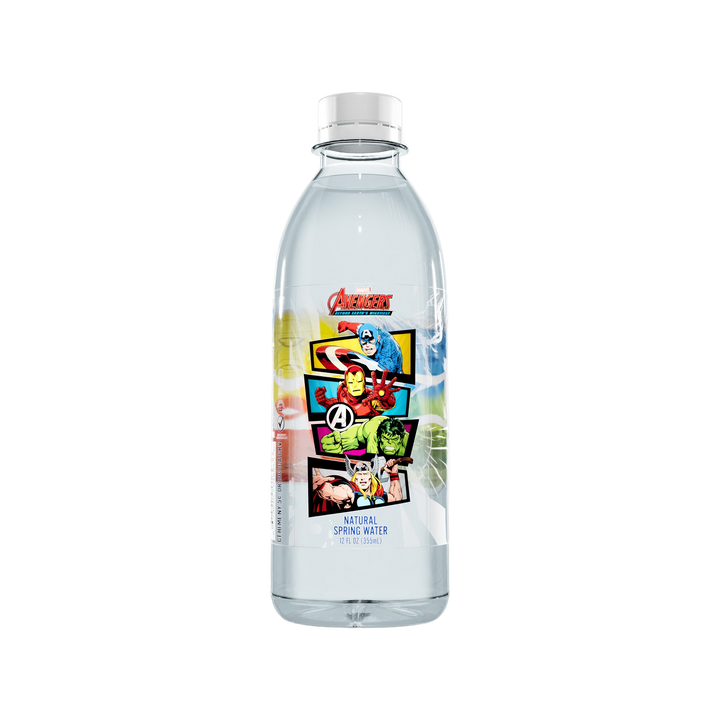 Marvel Avengers "60th Anniversary Beyond Earth's Mightiest" Bottled Water Bottled Water - 100% Natural Spring Water