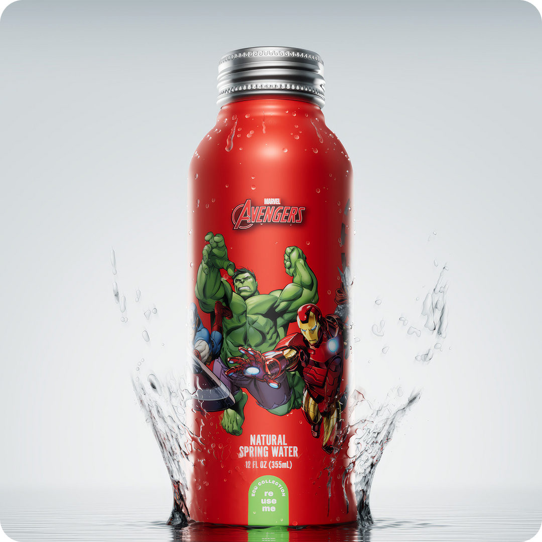 Marvel Avengers "Full of Force" Bottled Water - 100% Natural Spring Water