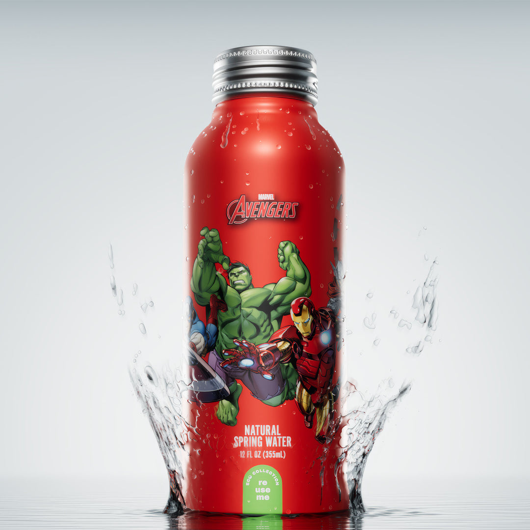 Marvel Avengers "Full of Force" Bottled Water - 100% Natural Spring Water