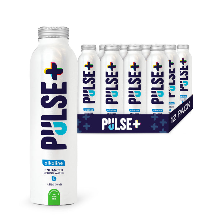 PULSE_Alkaline_16.9oz_Alum_Image0Main PULSE+ Alkaline Enhanced Bottled Water - 100% Natural Spring Water