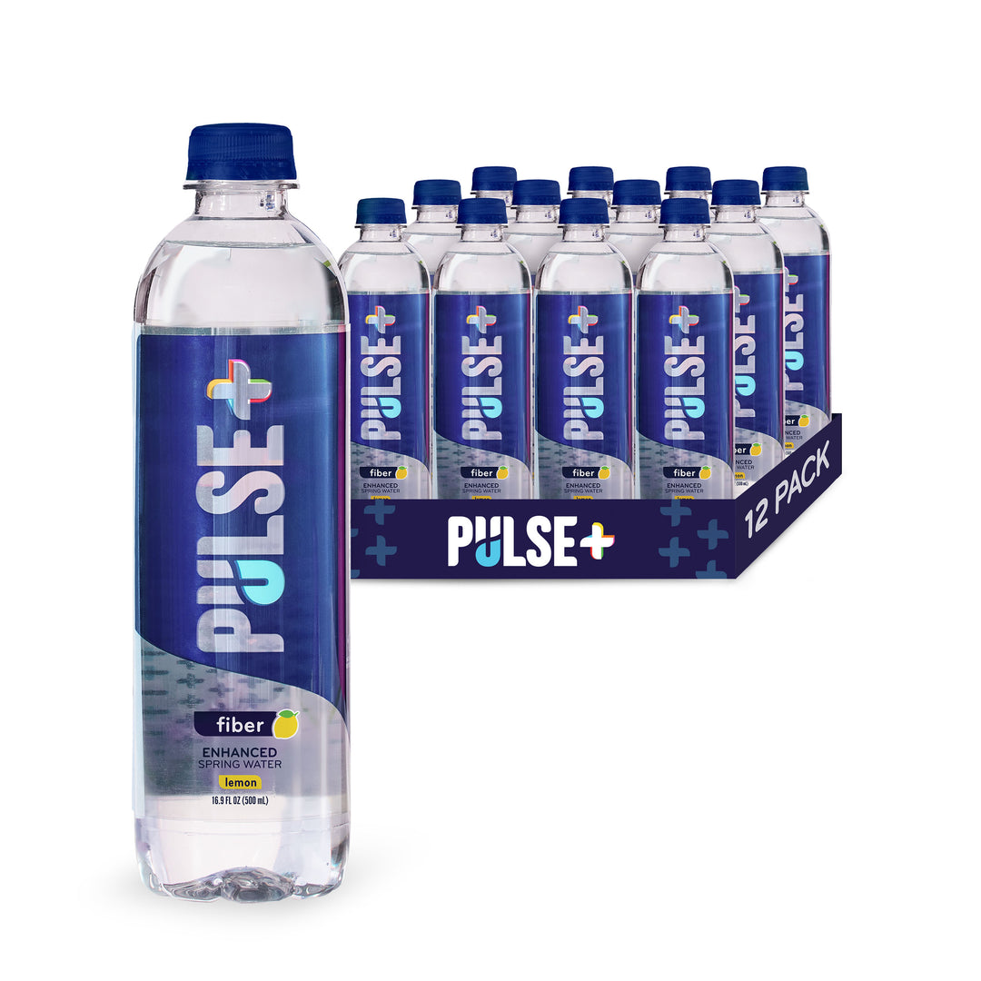 PULSE_Fiberlemon_16.9oz_PET12_Image0Main PULSE+ Fiber Lemon Enhanced Bottled Water - 100% Natural Spring Water