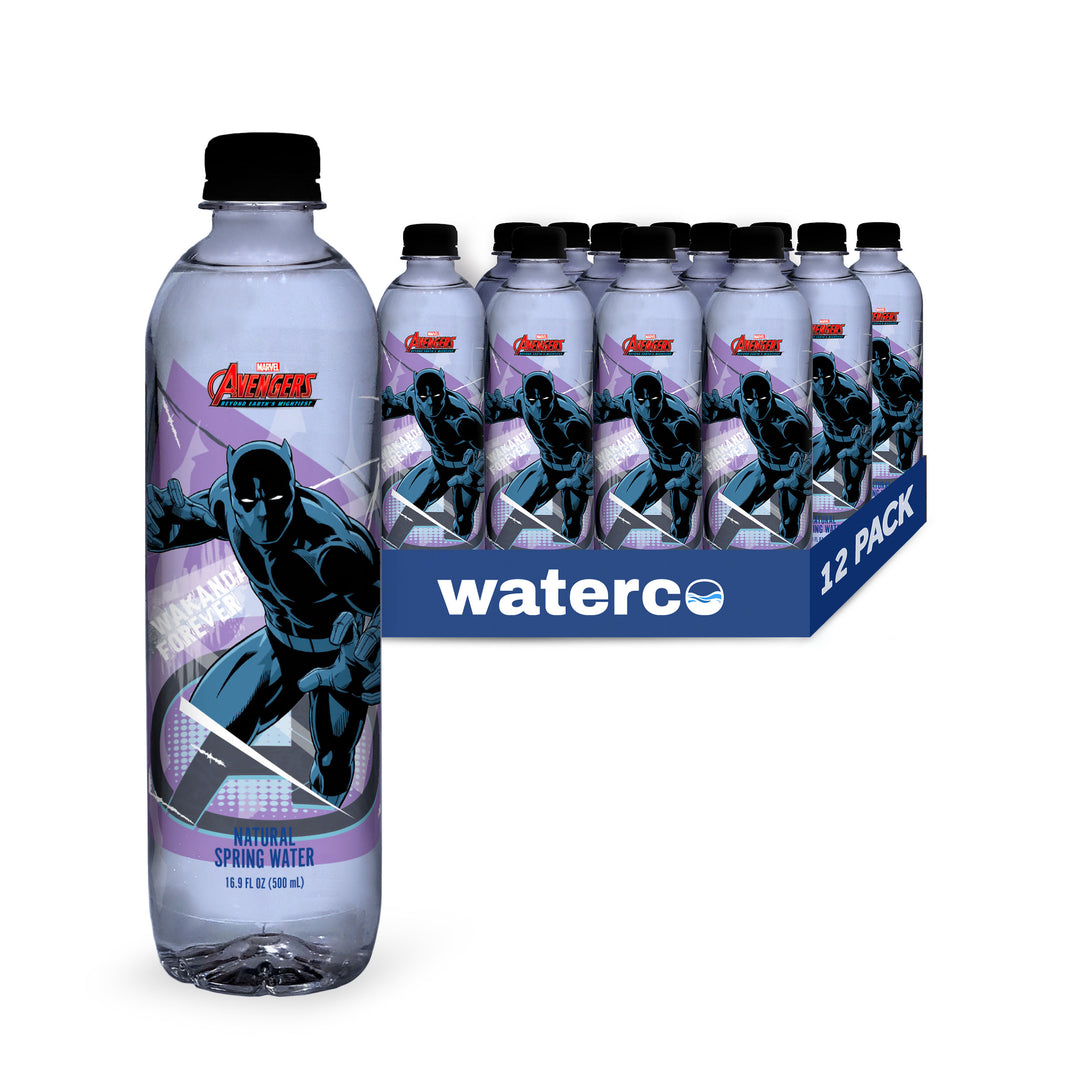 Waterco_MAR_BPAN_16.9oz_PET12_Image0Main Marvel Black Panther Bottled Water - 100% Natural Spring Water