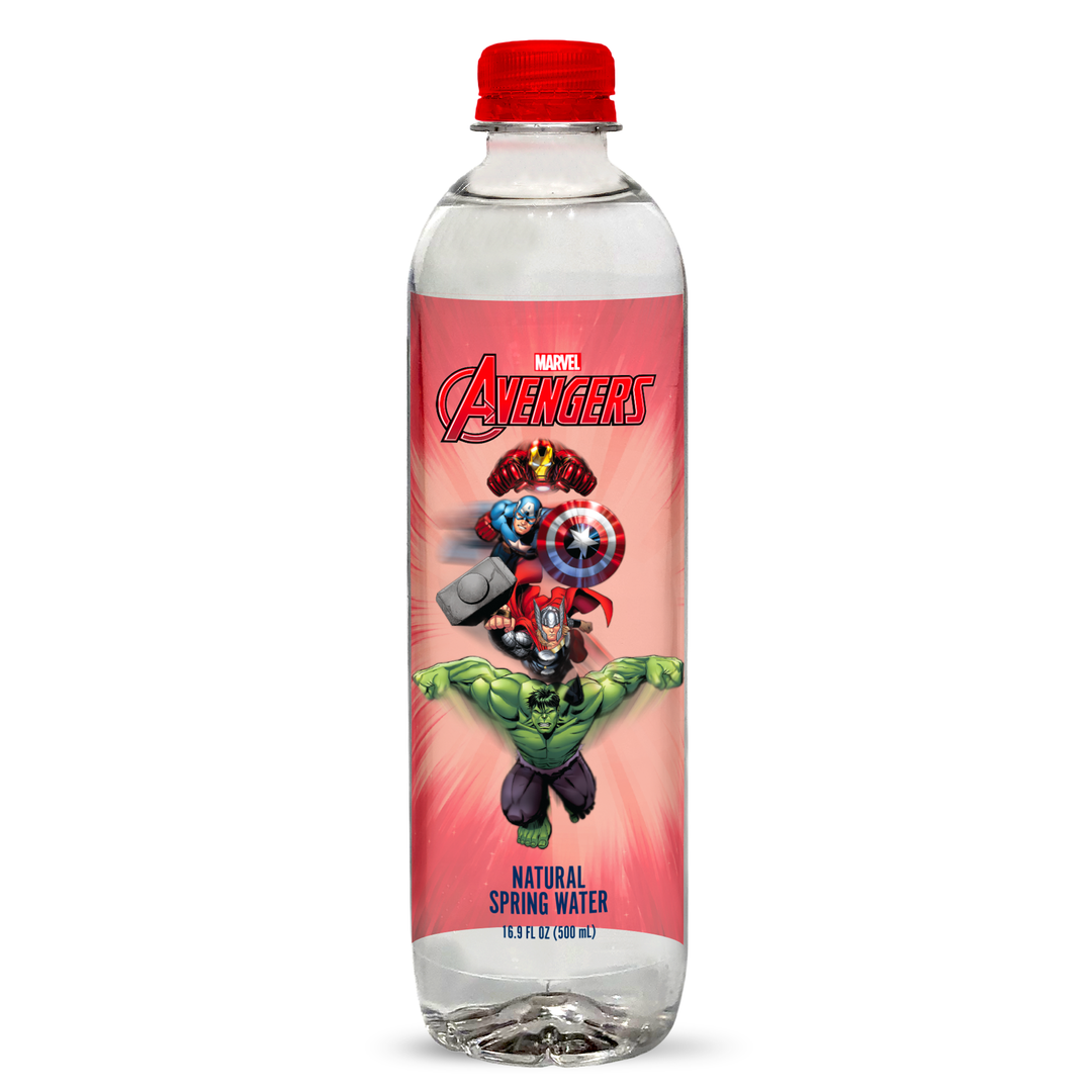 Marvel Avengers "Full of Force" Bottled Water - 100% Natural Spring Water