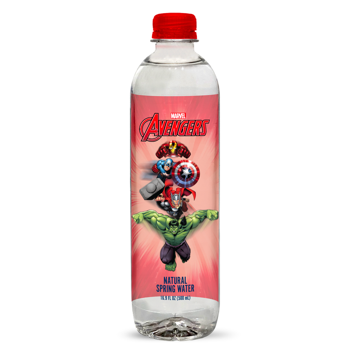 Marvel Avengers "Full of Force" Bottled Water - 100% Natural Spring Water